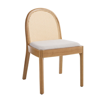 Salem Mid Century Modern Rattan Dining Chairs (set of 2)