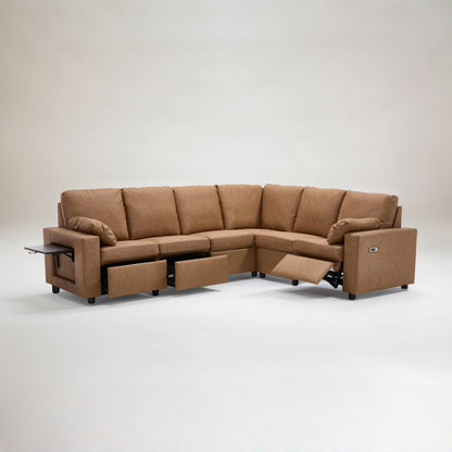 Levi Modern Reclining Sectional Sofa with Storage and Power Recliner