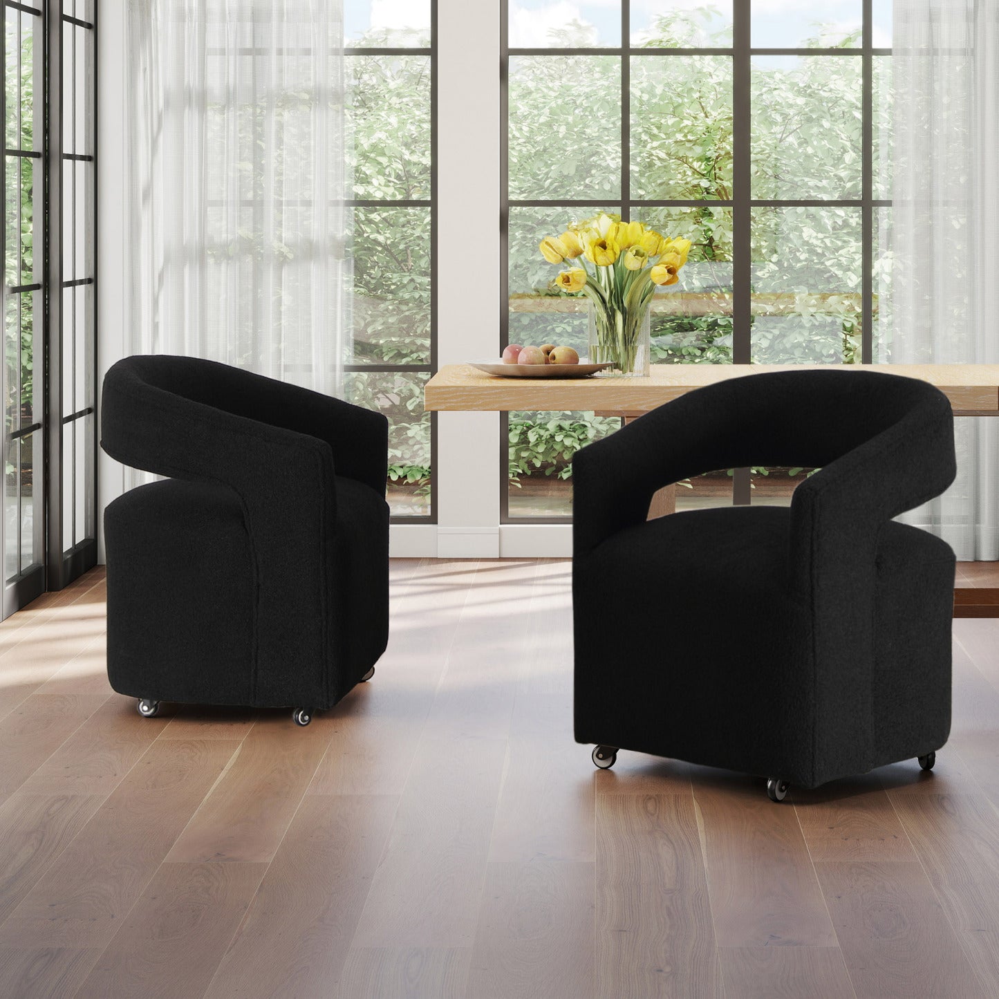 Barrel Rolling Dining Chair