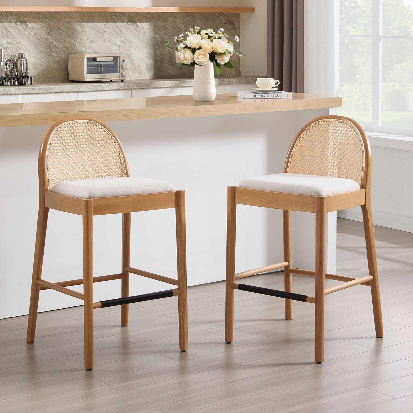 Salem Rattan Bar Stools (set of 2)