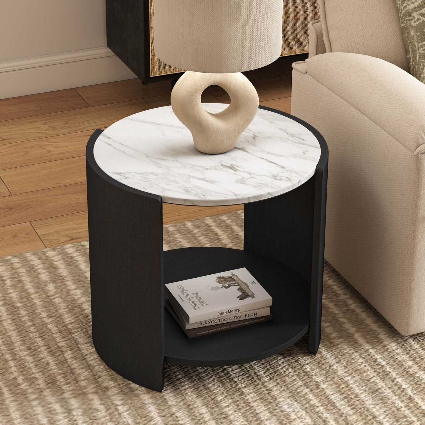 Gia Cultured Marble Side Table
