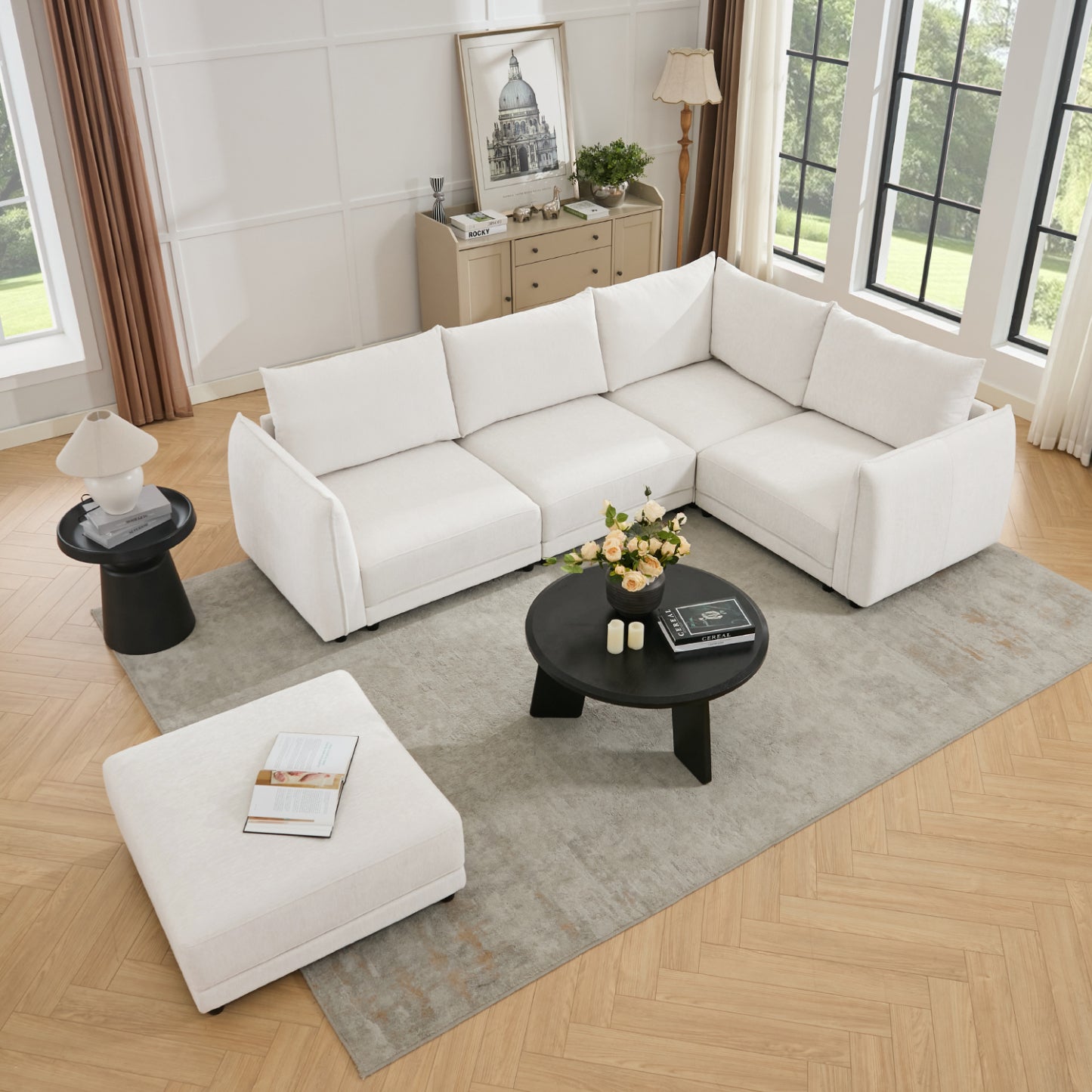 Leen Sectional Sofa - Modern White Sofa