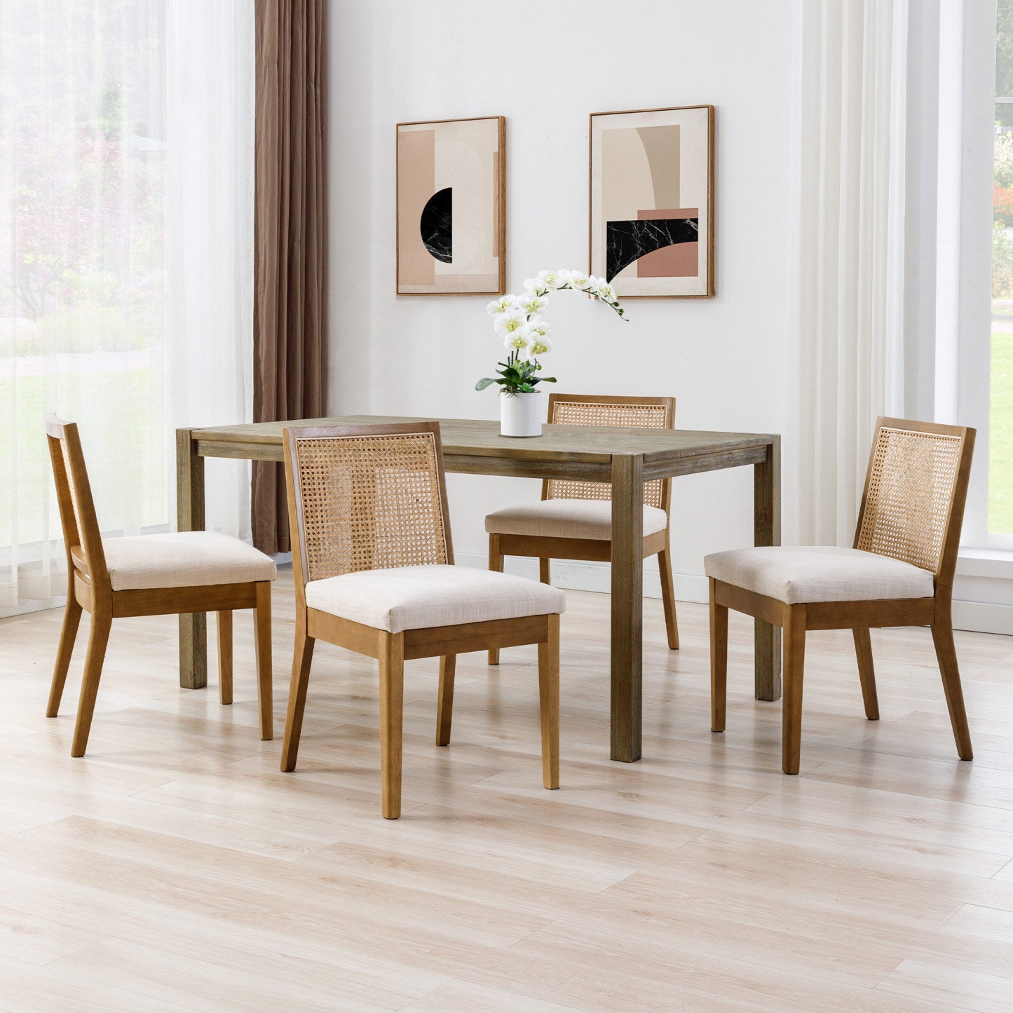 Weston Modern Cane Dining Chairs (set of 2)