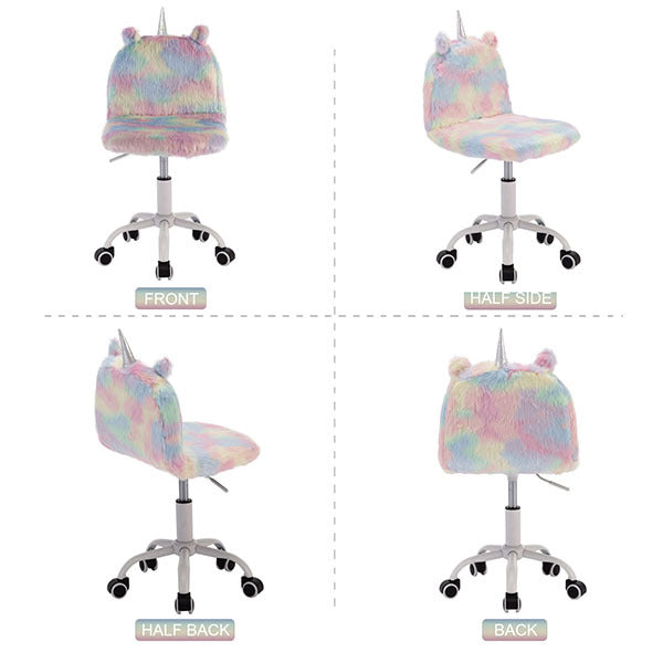 Unicorn Kids Desk Chair - White Plating