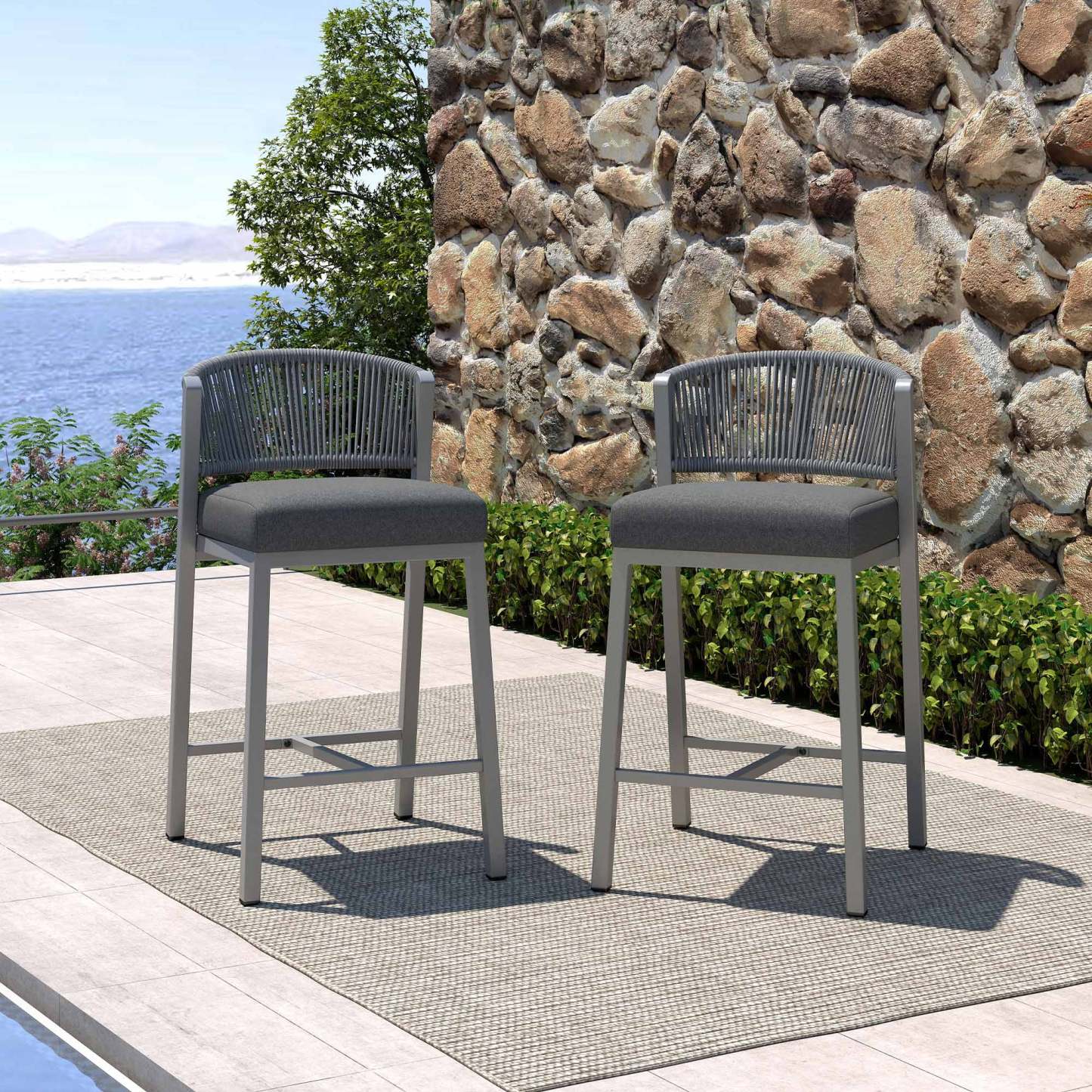 Lowel Outdoor Bar Table Set