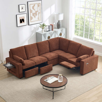 Levi Modern Reclining Sectional Sofa with Storage and Power Recliner