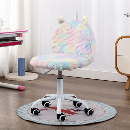 Unicorn Kids Desk Chair - White Plating
