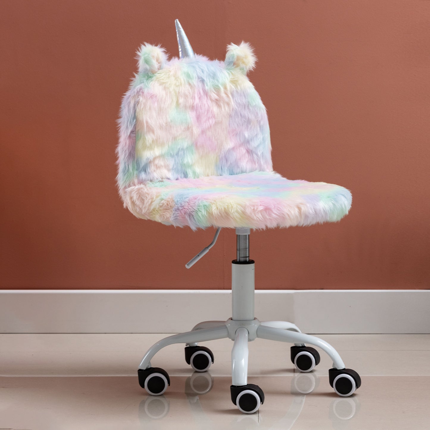 Unicorn Kids Desk Chair - White Plating